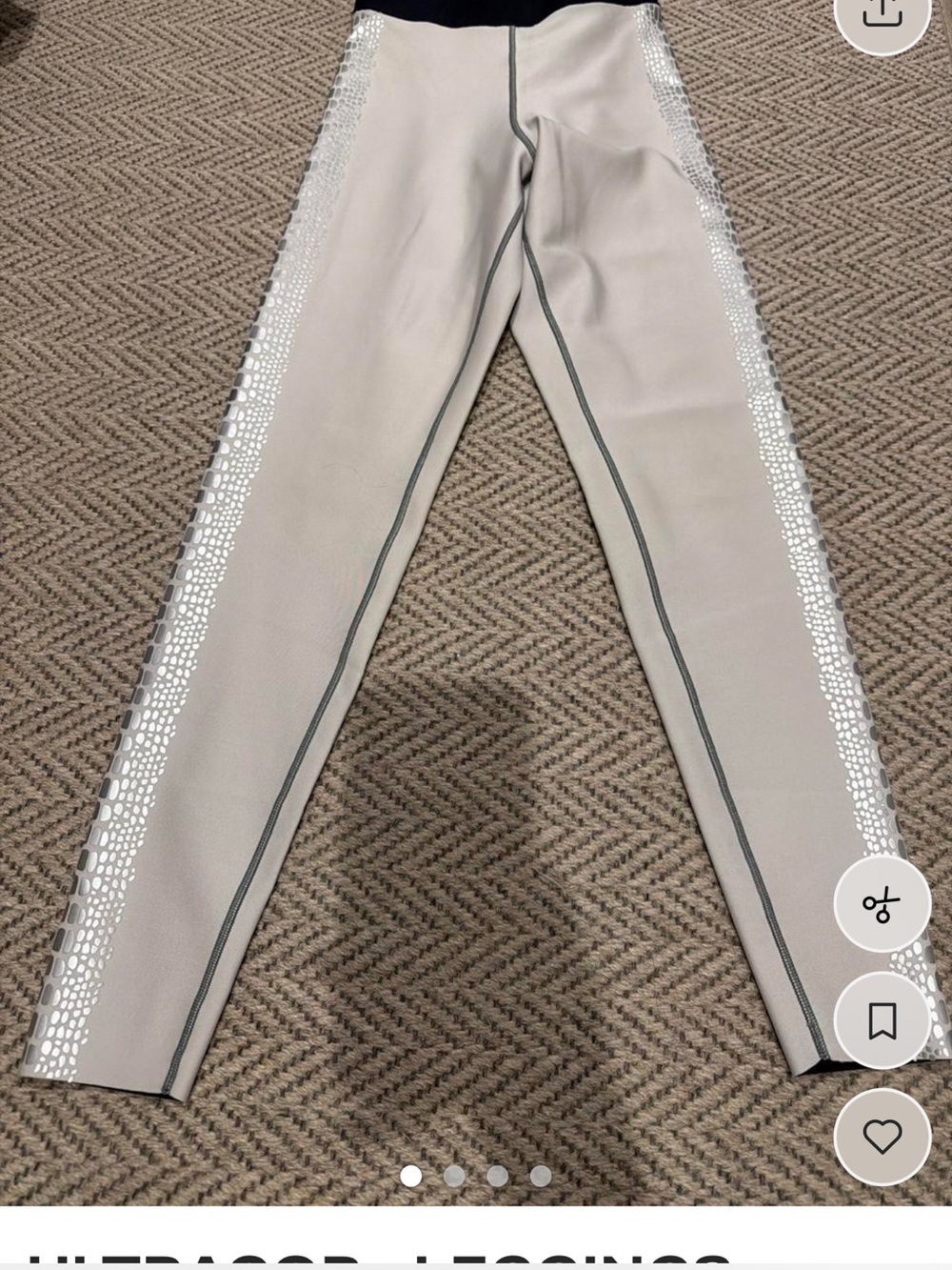 Ultracor Women’s Light Gray Leggings with Reflective Side Trim